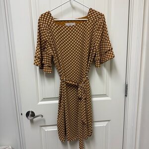 LOFT Brown Polka Dot Mini Dress
